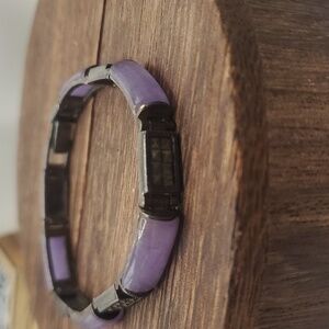 Sterling silver B2419 amythest tennis bracelet stunning piece‎